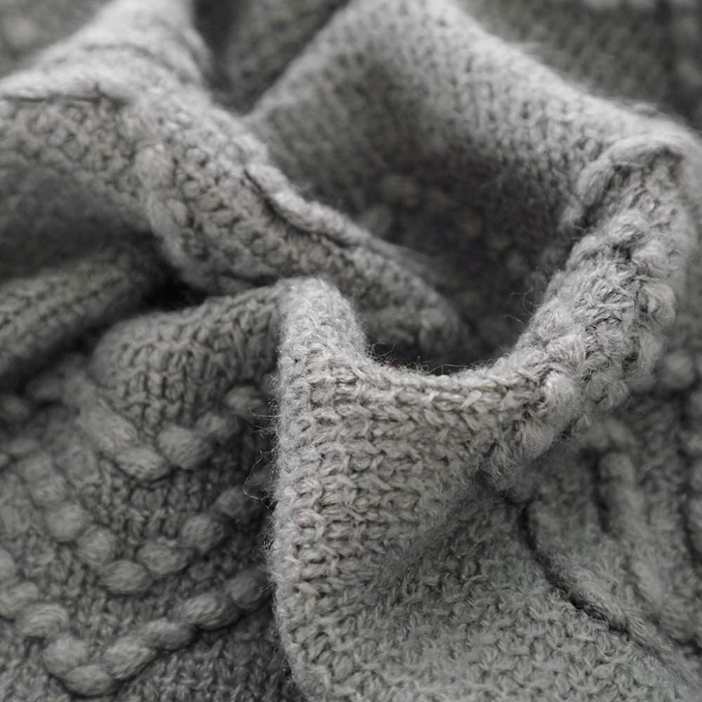 Textured Knitted Throw Blanket - Picture 2 of 4